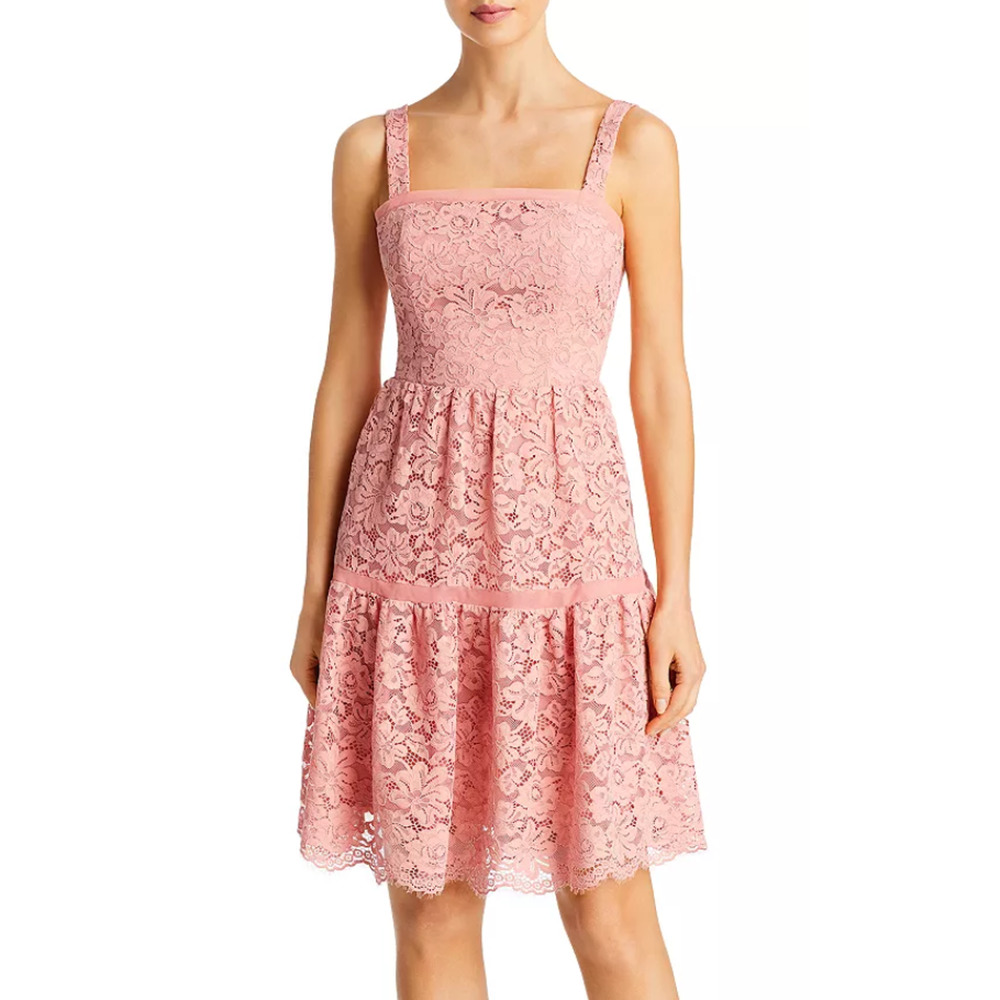 Aqua Lace Tiered Dress Rosette Size 4 2772